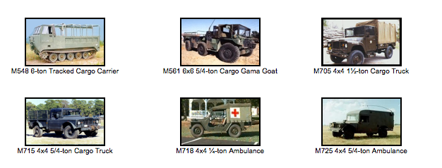 Transport & Support Vehicles M1-M799